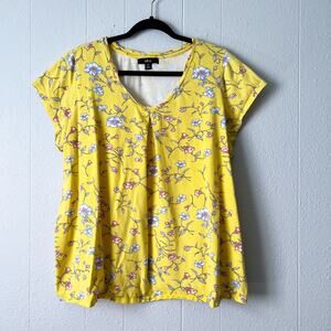 Ellos Top Womens 1X Cotton Floral Fairy Boho Colorful Basic Casual Everyday Wear